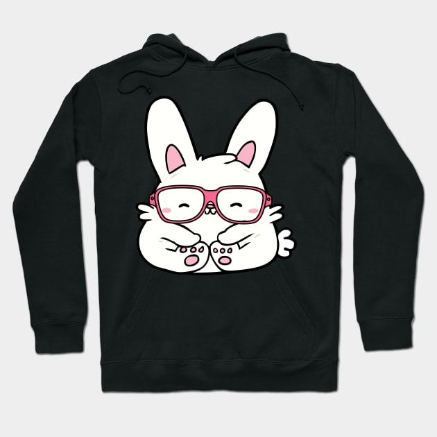 Bunny With Glasses Hoodie by tramasdesign